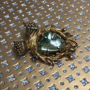 Vintage Gemstone Pen Gold Tone